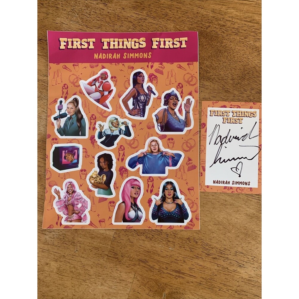 First Things First Nadirah Simmons Sticker Sheet And Signed Bookplate